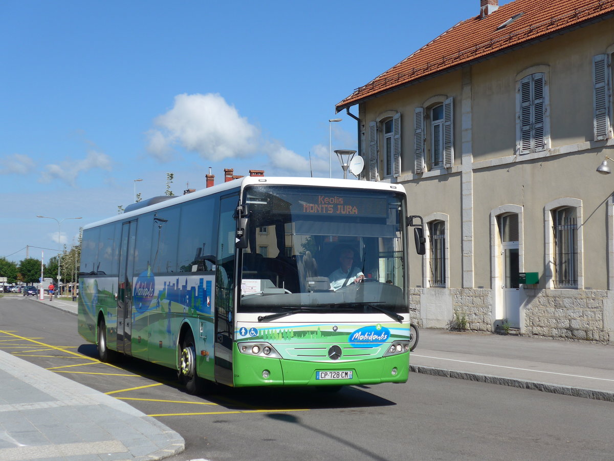 (173'563) - Keolis, Besanon - Nr. 2254/CP 728 CM - Mercedes am 1. August 2016 beim Bahnhof Pontarlier