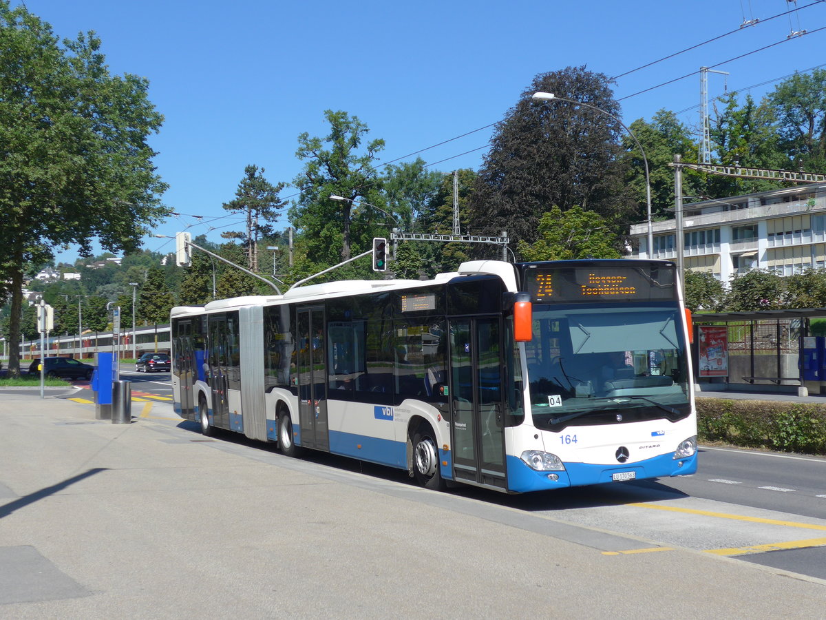 (173'727) - VBL Luzern - Nr. 164/LU 170'563 - Mercedes am 8. August 2016 in Luzern, Verkehrshaus