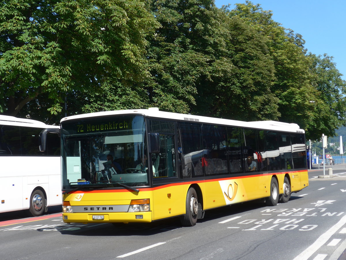 (173'872) - Stirnimann, Neuenkirch - Nr. 45/LU 137'763 - Setra am 8. August 2016 beim Bahnhof Luzern