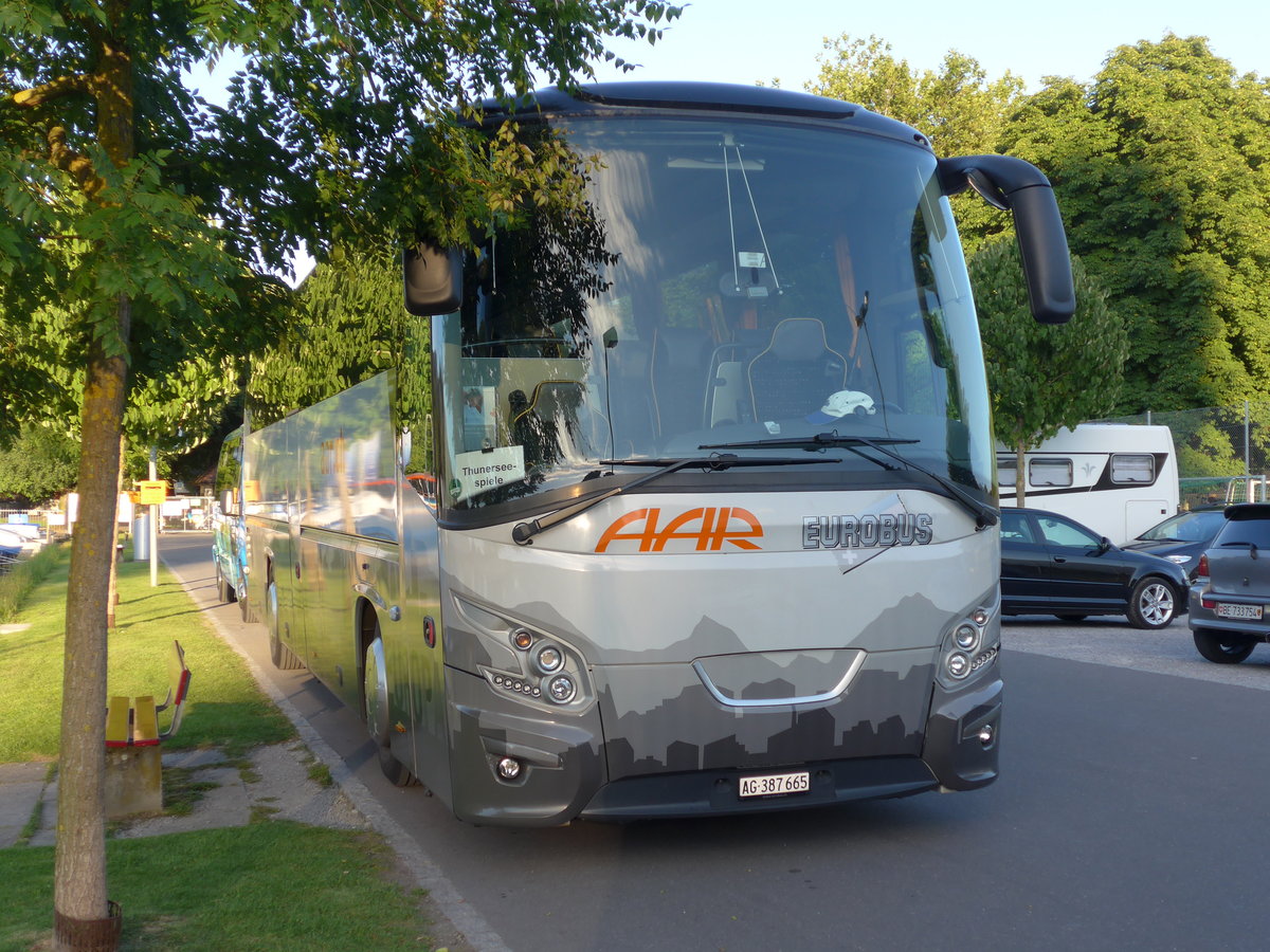 (173'895) - AAR bus+bahn, Aarau - AG 387'665 - VDL am 13. August 2016 in Thun, Strandbad