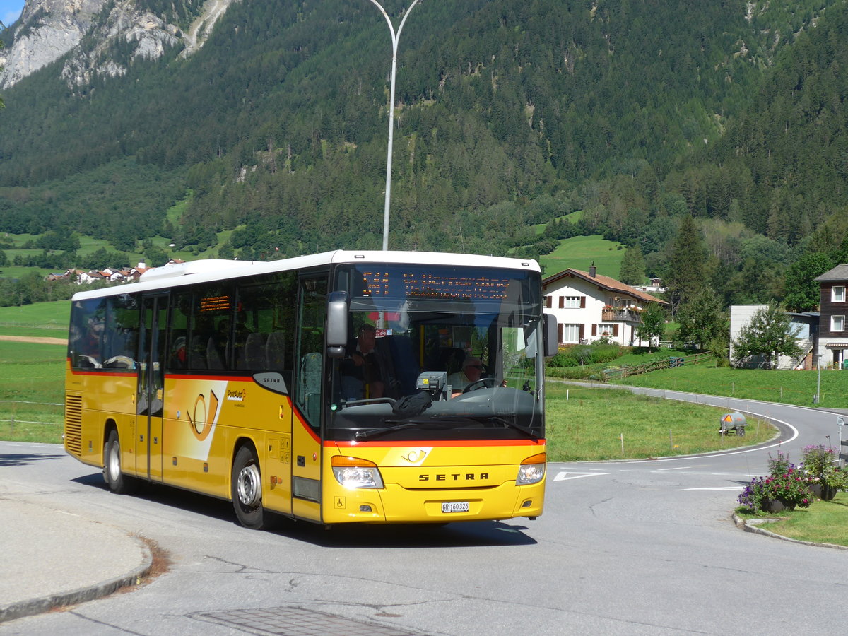 (174'247) - PostAuto Graubnden - GR 160'326 - Setra (ex AutoPostale Ticino) am 21. August 2016 in Andeer, Garage Mark