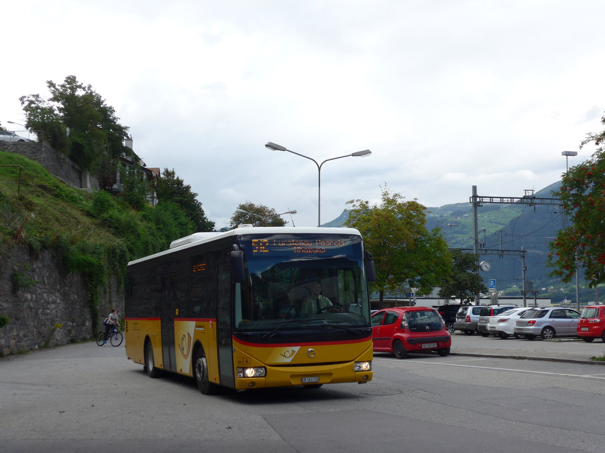 (174'257) - Mark, Andeer - GR 163'715 - Irisbus am 21. August 2016 in Thusis, Postautostation