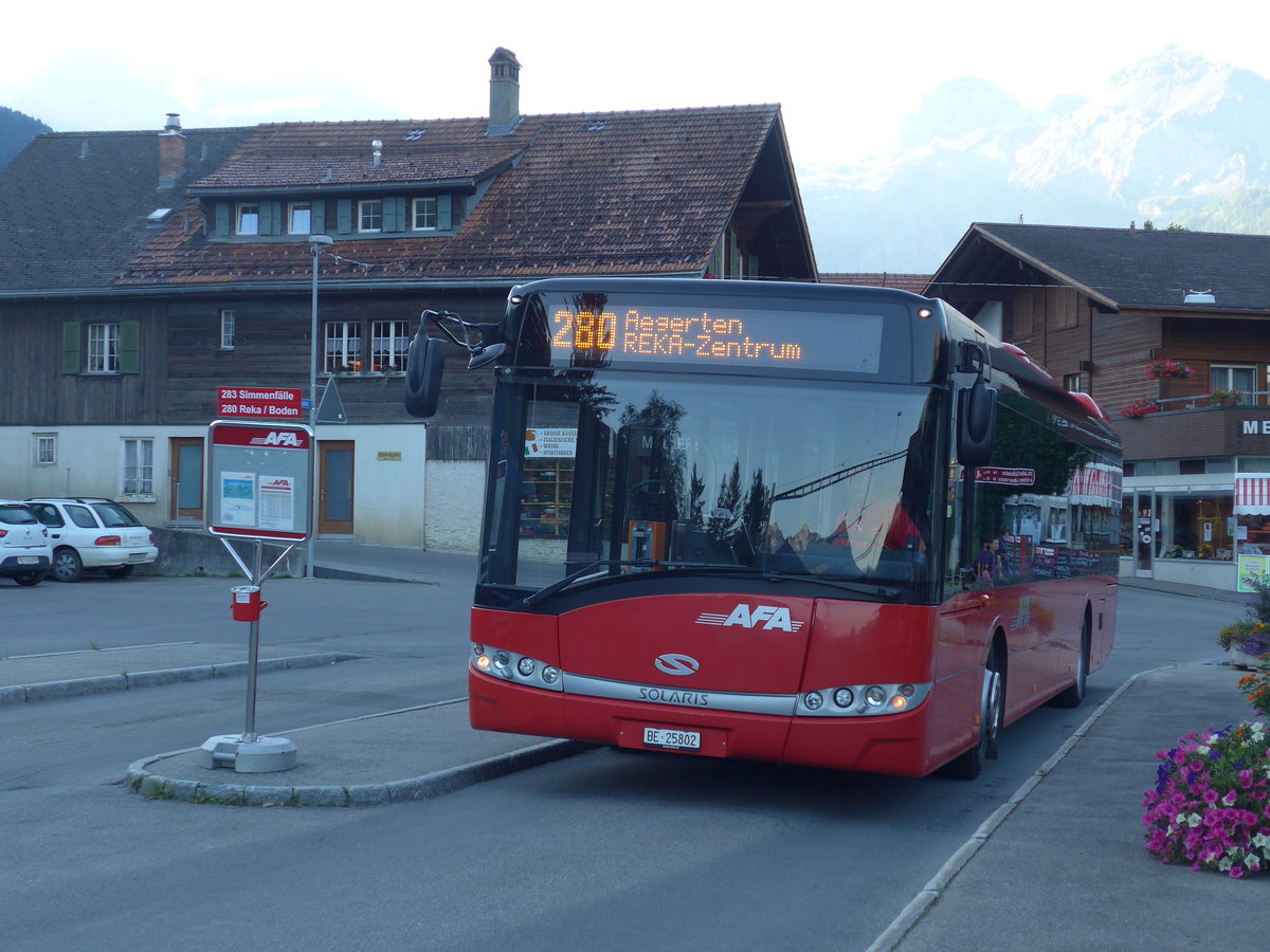 (174'293) - AFA Adelboden - Nr. 51/BE 25'802 - Solaris am 27. August 2016 beim Bahnhof Lenk