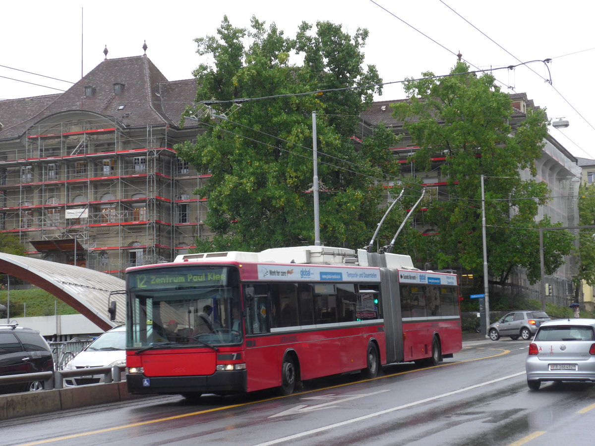 (174'561) - Bernmobil, Bern - Nr. 7 - NAW/Hess Gelenktrolleybus am 5. September 2016 in Bern, Schanzenstrasse