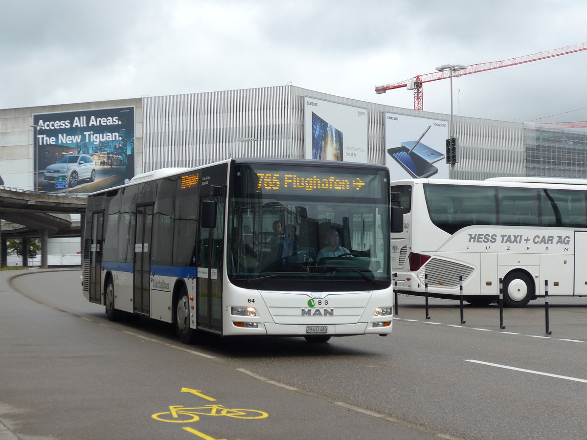 (174'606) - ATE Bus, Effretikon - Nr. 64/ZH 413'480 - MAN am 5. September 2016 in Zrich, Flughafen