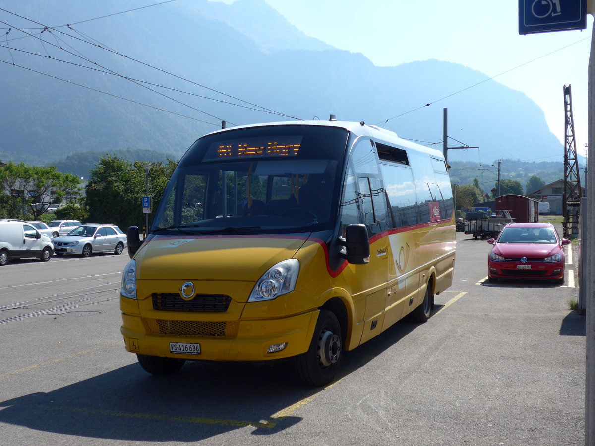 (175'122) - TPC Aigle - VS 416'636 - Irisbus/Rosero am 24. September 2016 beim Bahnhof Bex