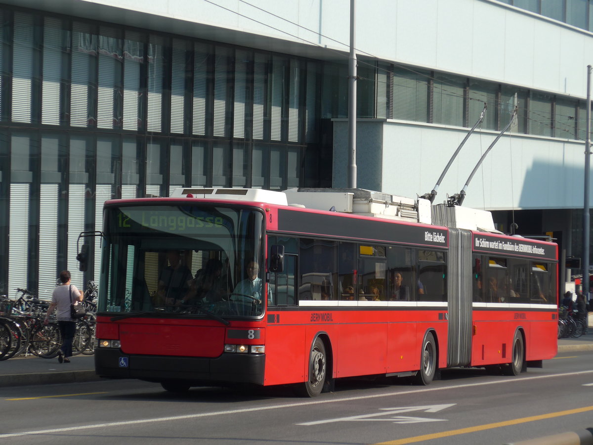 (175'239) - Bernmobil, Bern - Nr. 8 - NAW/Hess Gelenktrolleybus am 26. September 2016 in Bern, Schanzenstrasse