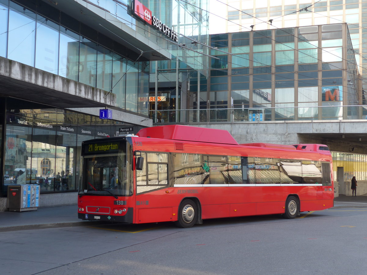 (175'248) - Bernmobil, Bern - Nr. 130/BE 624'130 - Volvo am 26. September 2016 beim Bahnhof Bern