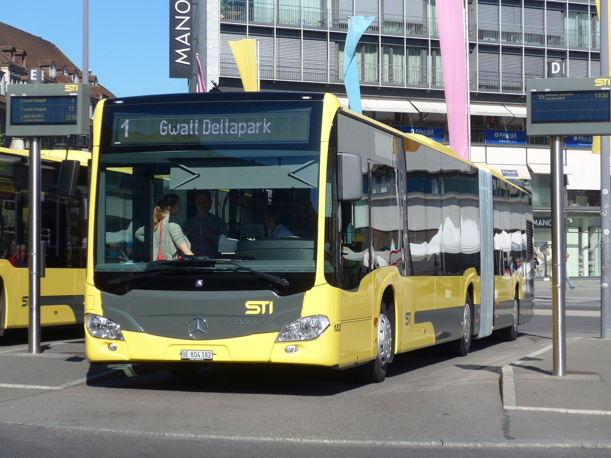 (175'279) - STI Thun - Nr. 182/BE 804'182 - Mercedes am 30. September 2016 beim Bahnhof Thun