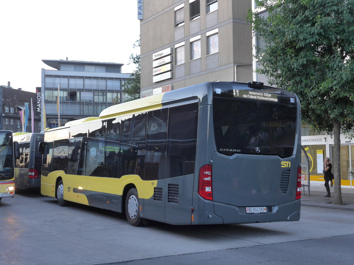 (175'284) - STI Thun - Nr. 192/BE 804'192 - Mercedes am 30. September 2016 beim Bahnhof Thun