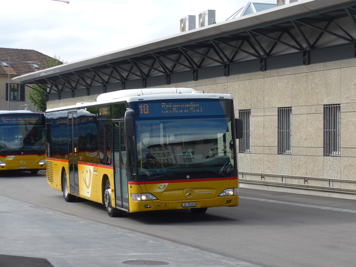 (175'524) - Tobler, Rebeuvelier - JU 55'492 - Mercedes am 7. Oktober 2016 beim Bahnhof Delmont