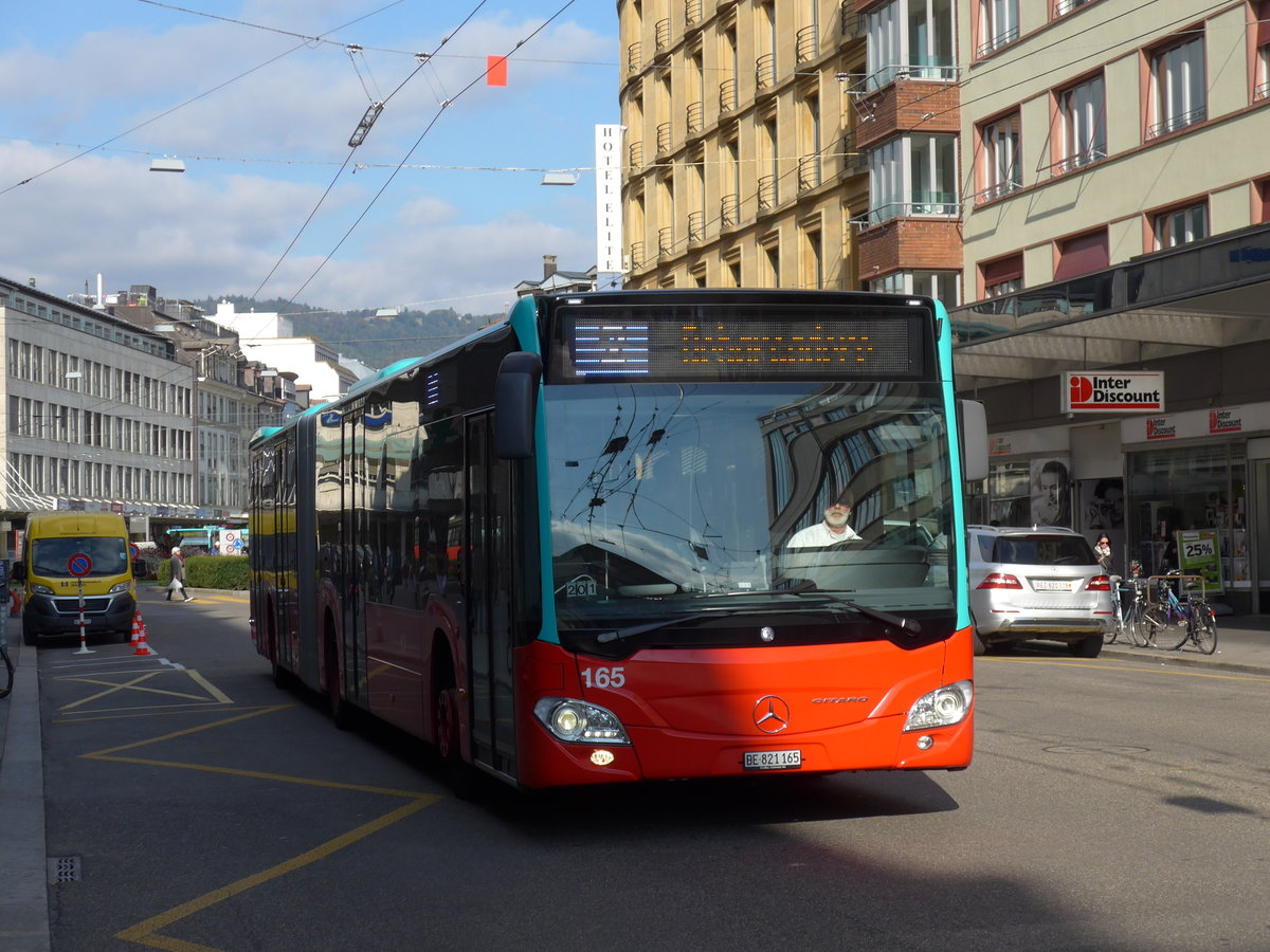 (175'545) - VB Biel - Nr. 165/BE 821'165 - Mercedes am 7. Oktober 2016 beim Bahnhof Biel