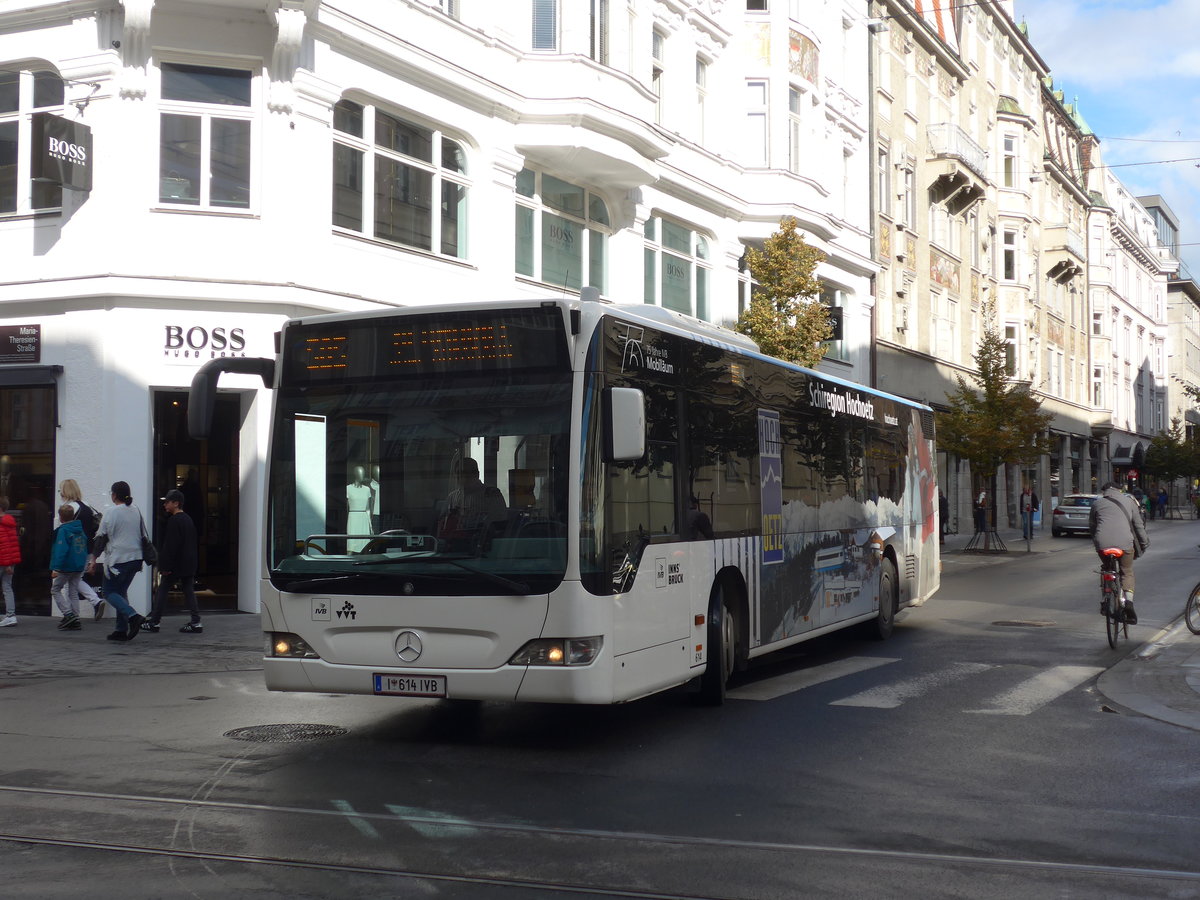 (175'844) - IVB Innsbruck - Nr. 614/I 614 IVB - Mercedes am 18. Oktober 2016 in Innsbruck, Maria-Theresien-Str.