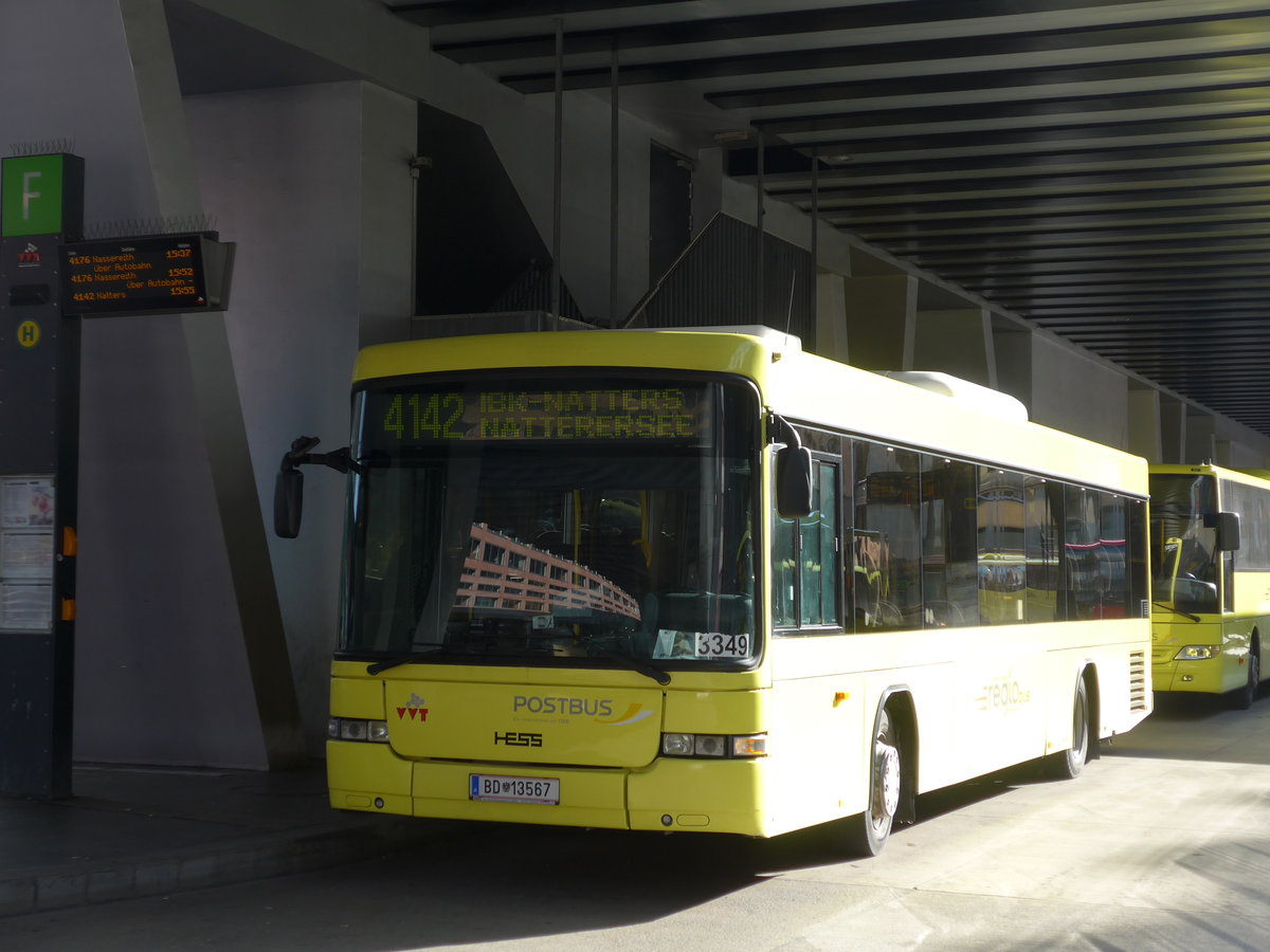 (175'851) - PostBus - BD 13'567 - Scania/Hess am 18. Oktober 2016 beim Bahnhof Innsbruck