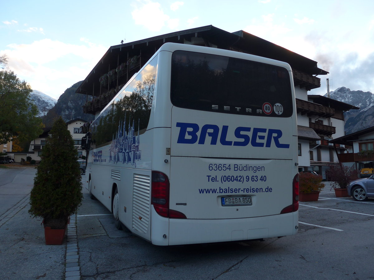 (176'103) - Aus Deutschland: Balser, Bdingen - FB-BA 850 - Setra am 20. Oktober 2016 in Pertisau, Karlwirt