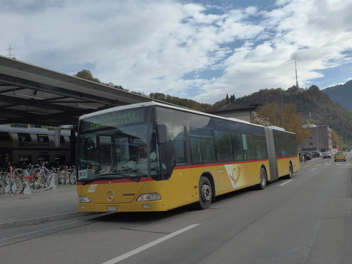 (176'293) - PostAuto Ostschweiz - TG 197'909 - Mercedes (ex Eruobus, Arbon Nr. 10) am 23. Oktober 2016 beim Bahnhof Ziegelbrcke