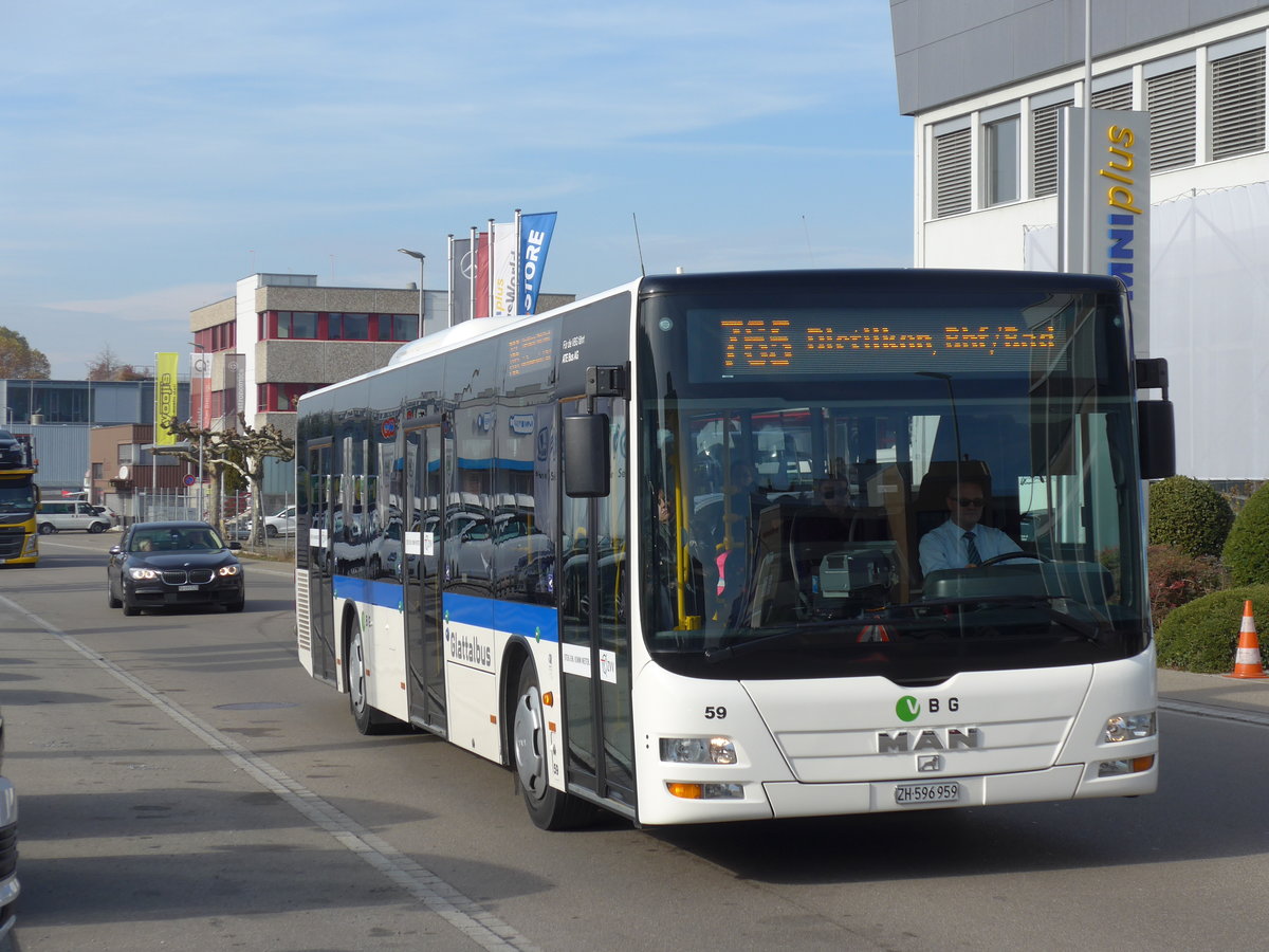 (176'528) - ATE Bus, Effretikon - Nr. 59/ZH 596'959 - MAN am 4. November 2016 in Kloten, EvoBus