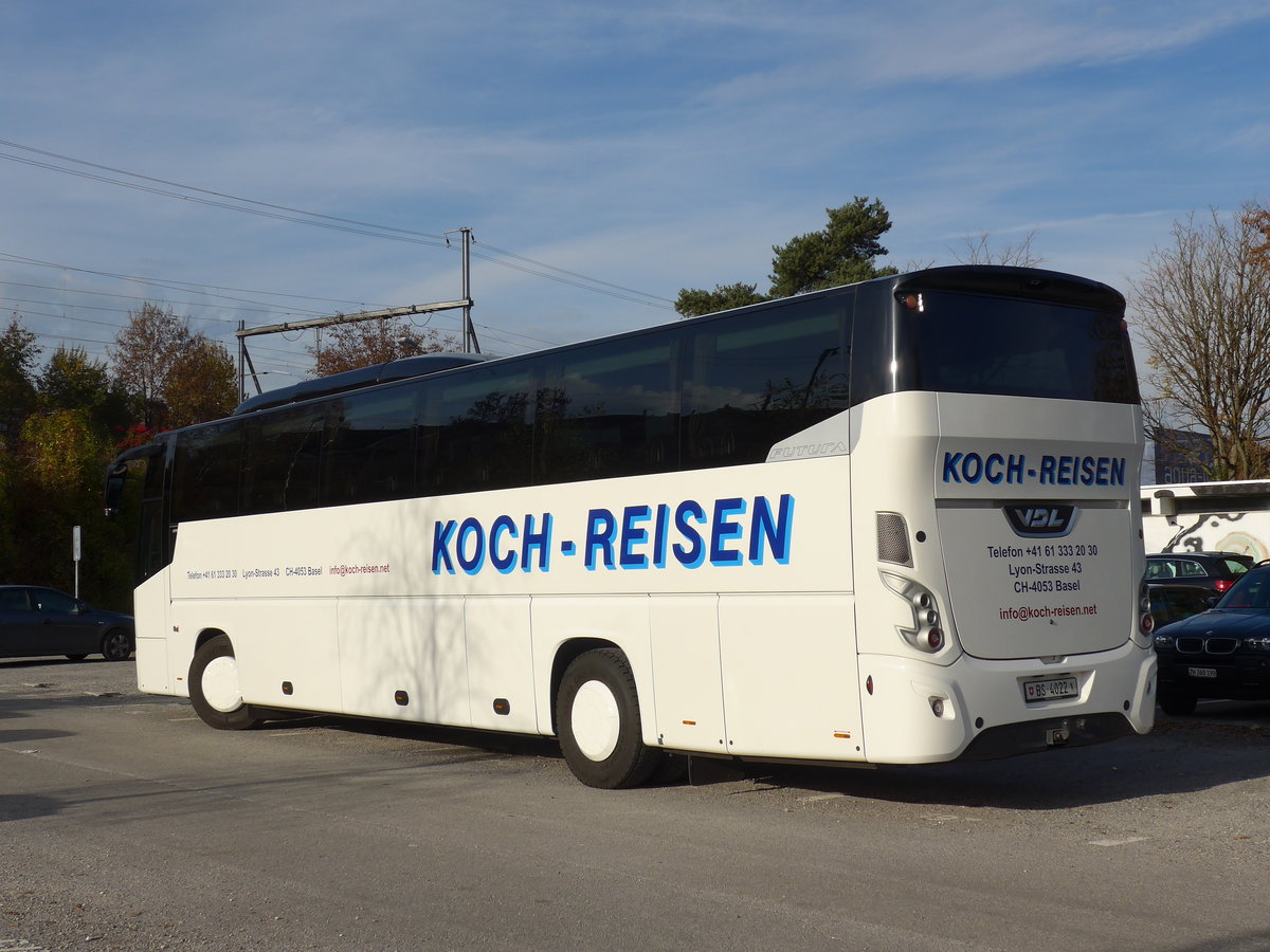 (176'535) - Koch, Basel - BS 4022 - VDL am 4. November 2016 in Dietlikon, Bahnhof/Bad
