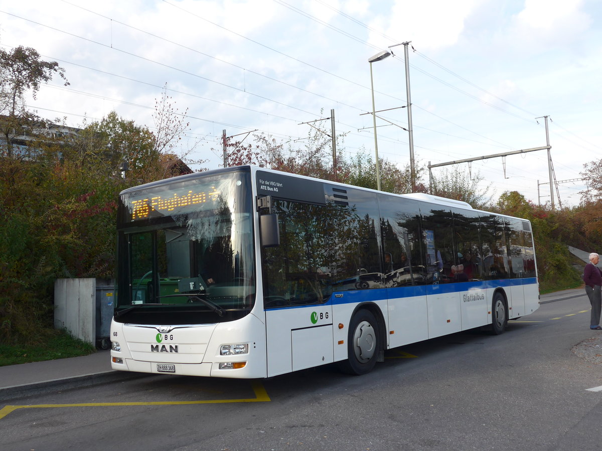 (176'554) - ATE Bus, Effretikon - Nr. 68/ZH 888'368 - MAN am 4. November 2016 in Dietlikon, Bahnhof/Bad