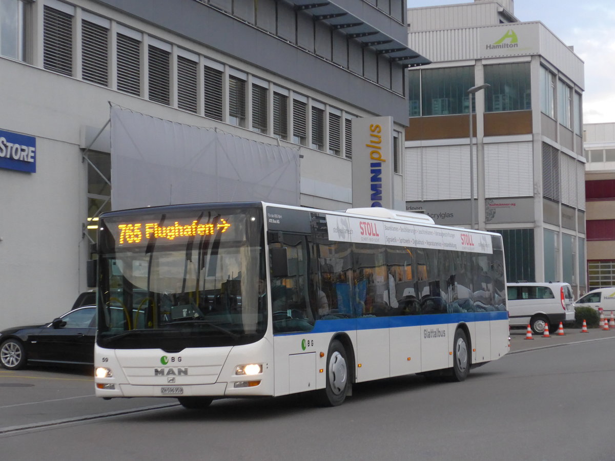 (176'570) - ATE Bus, Effretikon - Nr. 59/ZH 596'959 - MAN am 4. November 2016 in Kloten, EvoBus