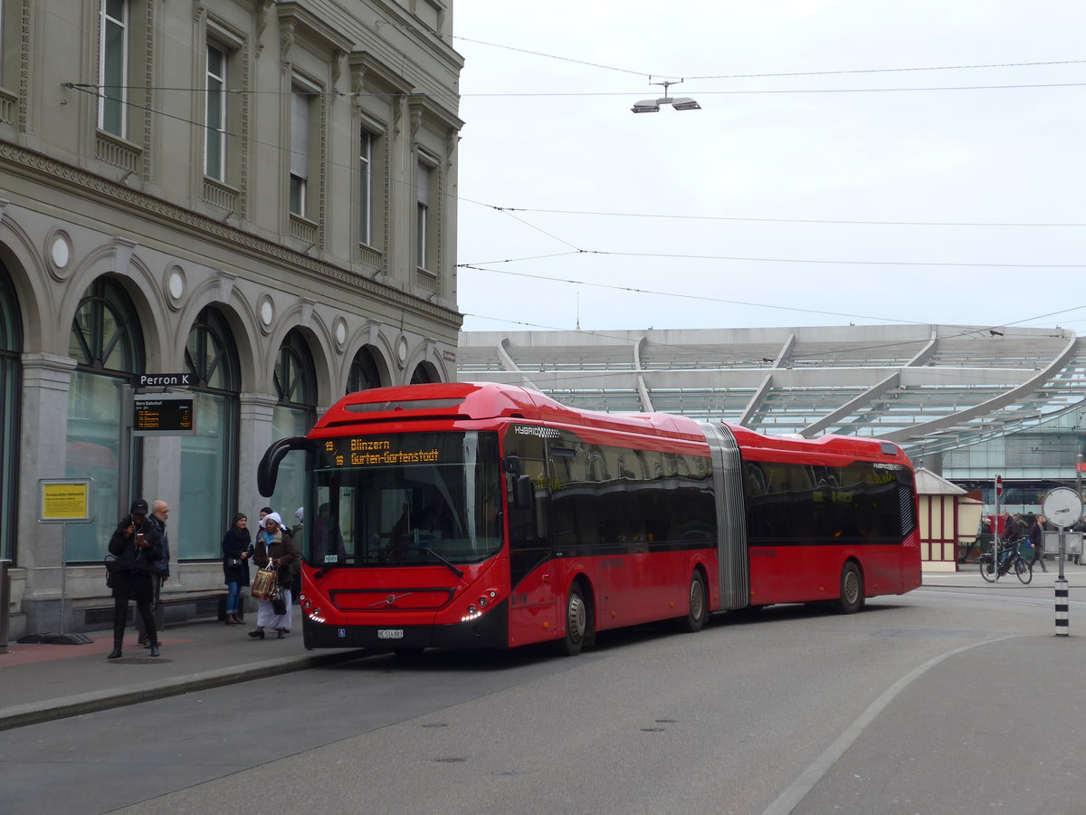 (176'687) - Bernmobil, Bern - Nr. 883/BE 514'883 - Volvo am 13. November 2016 beim Bahnhof Bern