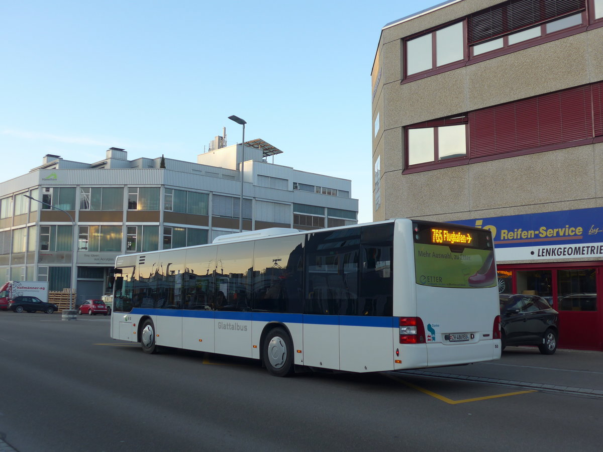 (176'985) - ATE Bus, Effretikon - Nr. 58/ZH 486'958 - MAN am 6. Dezember 2016 in Kloten, Oberfeld