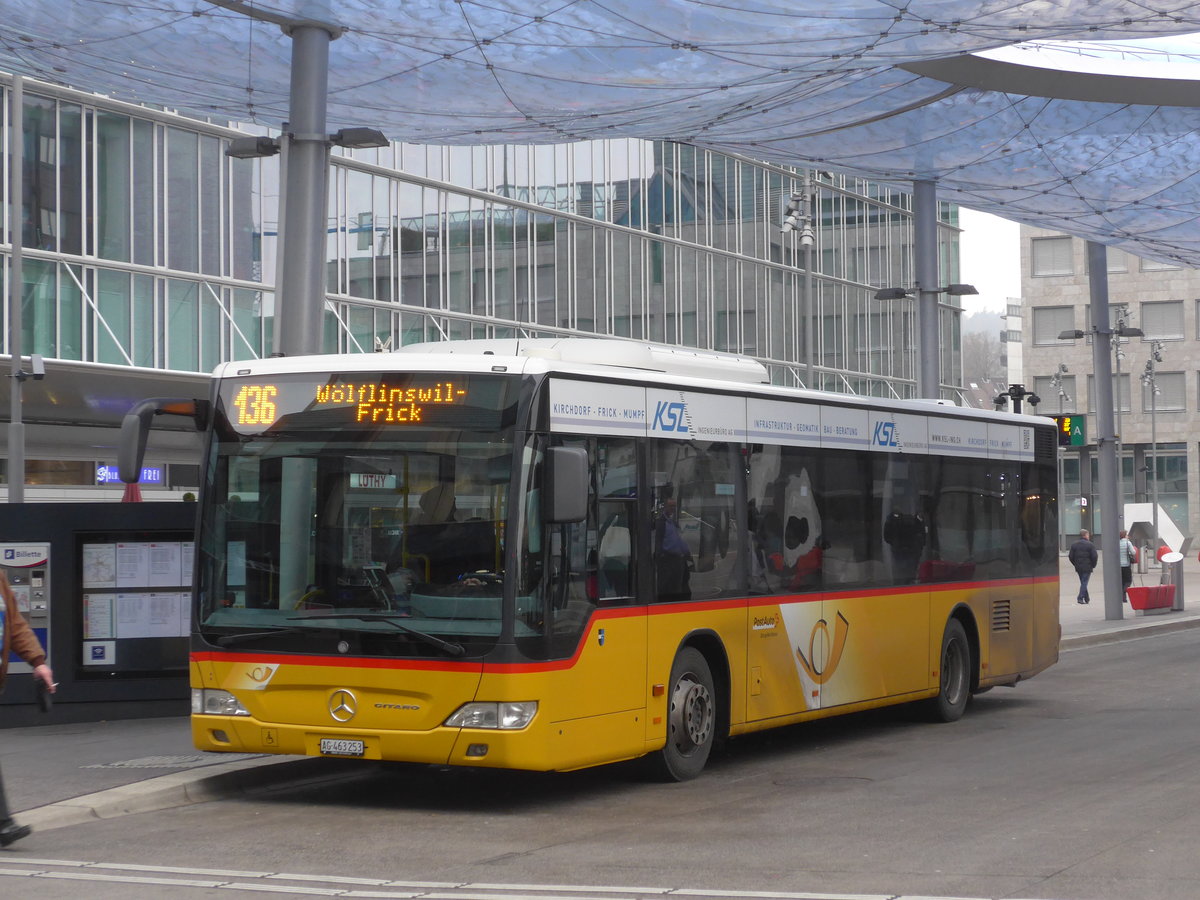 (177'295) - Brem, Wlflinswil - AG 463'253 - Mercedes (ex PostAuto Nordschweiz) am 24. Dezember 2016 beim Bahnhof Aarau
