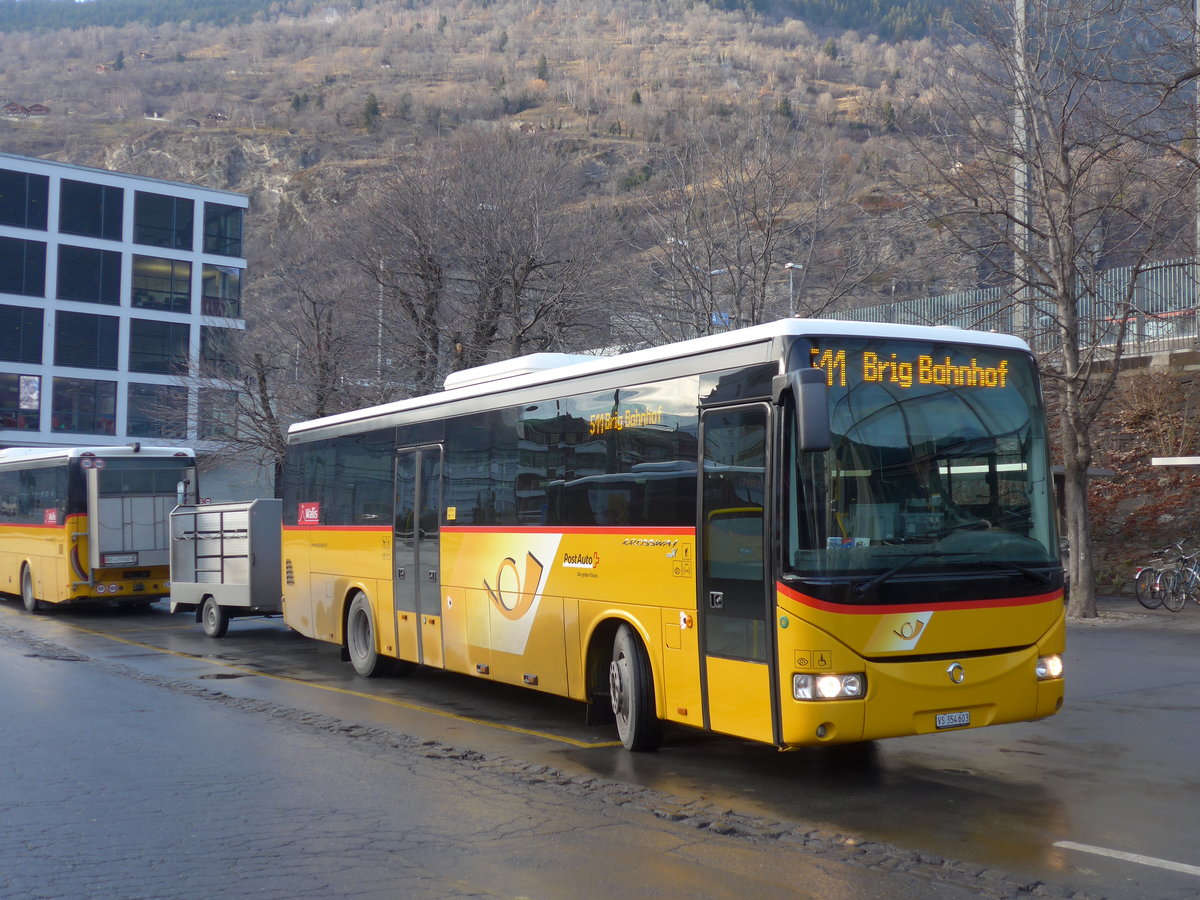(177'408) - PostAuto Wallis - VS 354'603 - Irisbus am 26. Dezember 2016 beim Bahnhof Brig
