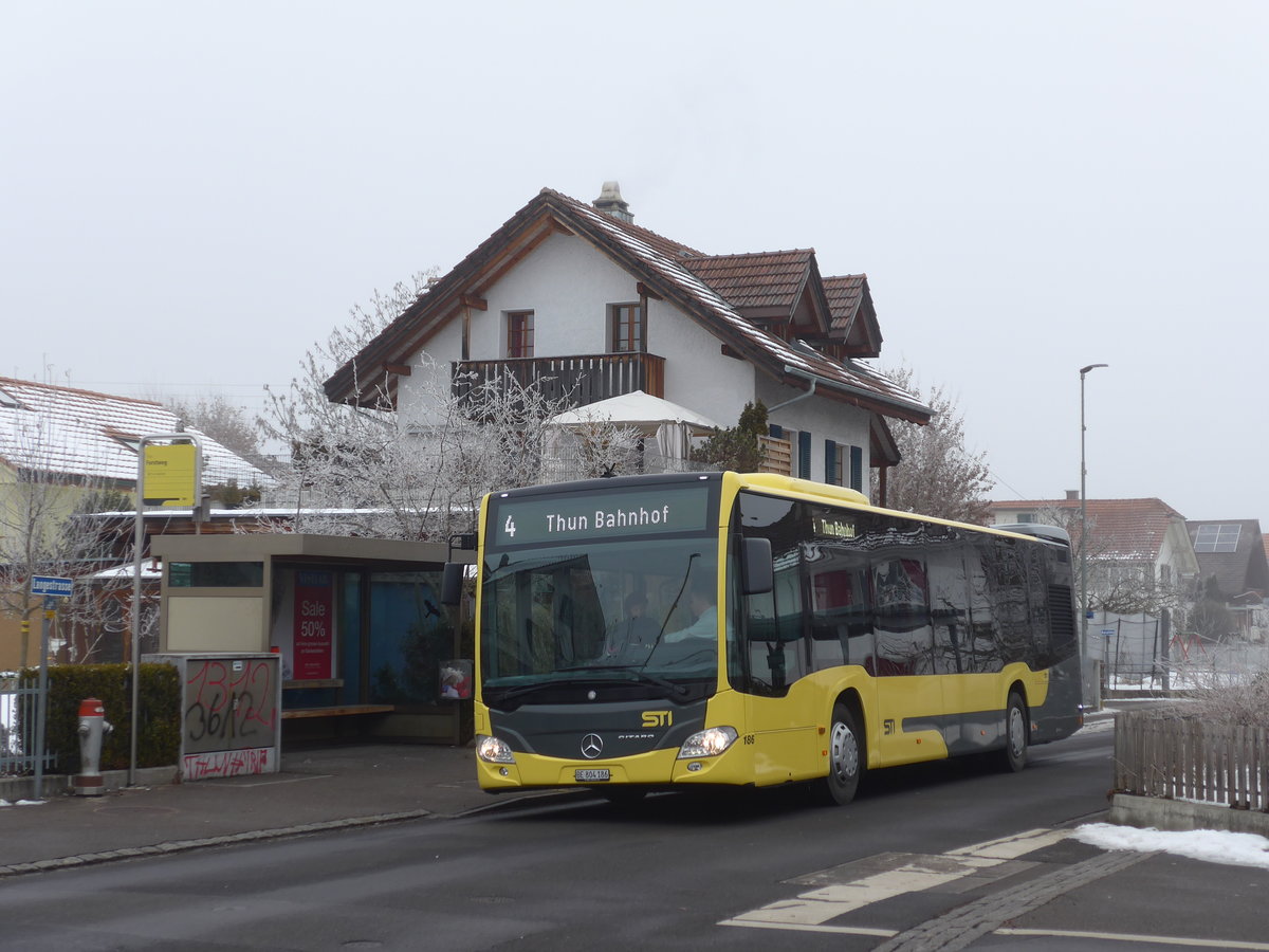 (178'136) - STI Thun - Nr. 186/BE 804'186 - Mercedes am 22. Januar 2017 in Thun-Lerchenfeld, Forstweg
