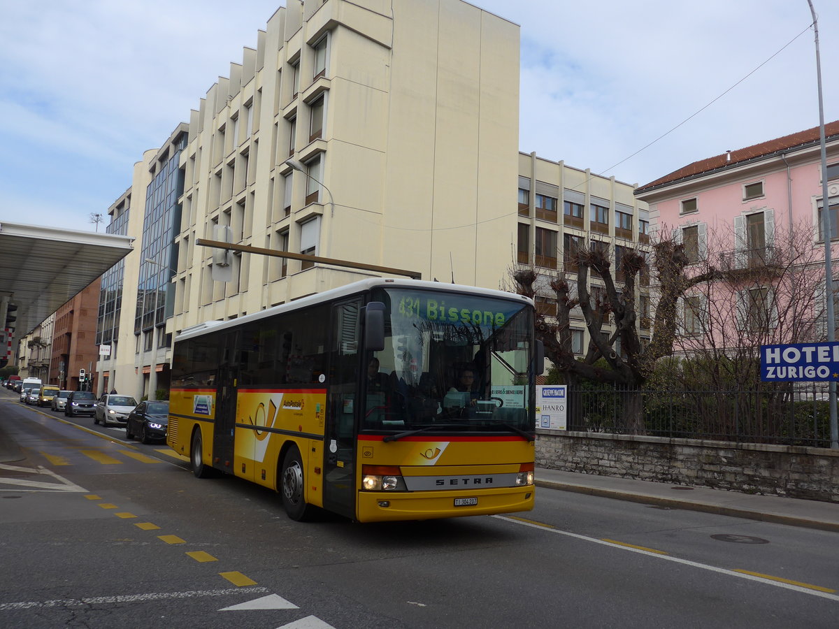 (178'290) - AutoPostale Ticino - Nr. 538/TI 304'207 - Setra (ex Marchetti, Airolo Nr. 1) am 7. Februar 2017 in Lugano, Centro