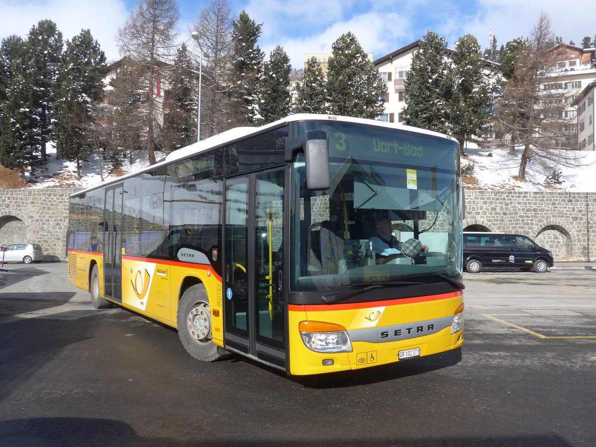 (178'379) - PostAuto Graubnden - GR 102'373 - Setra am 9. Februar 2017 beim Bahnhof St. Moritz