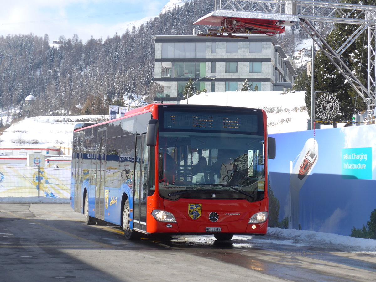 (178'383) - Chrisma, St. Moritz - GR 154'397 - Mercedes am 9. Februar 2017 beim Bahnhof St. Moritz