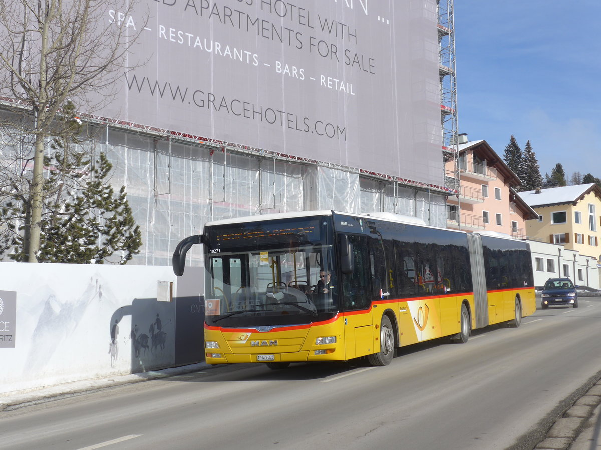(178'392) - PostAuto Nordschweiz - AG 479'336 - MAN am 9. Februar 2017 beim Bahnhof St. Moritz