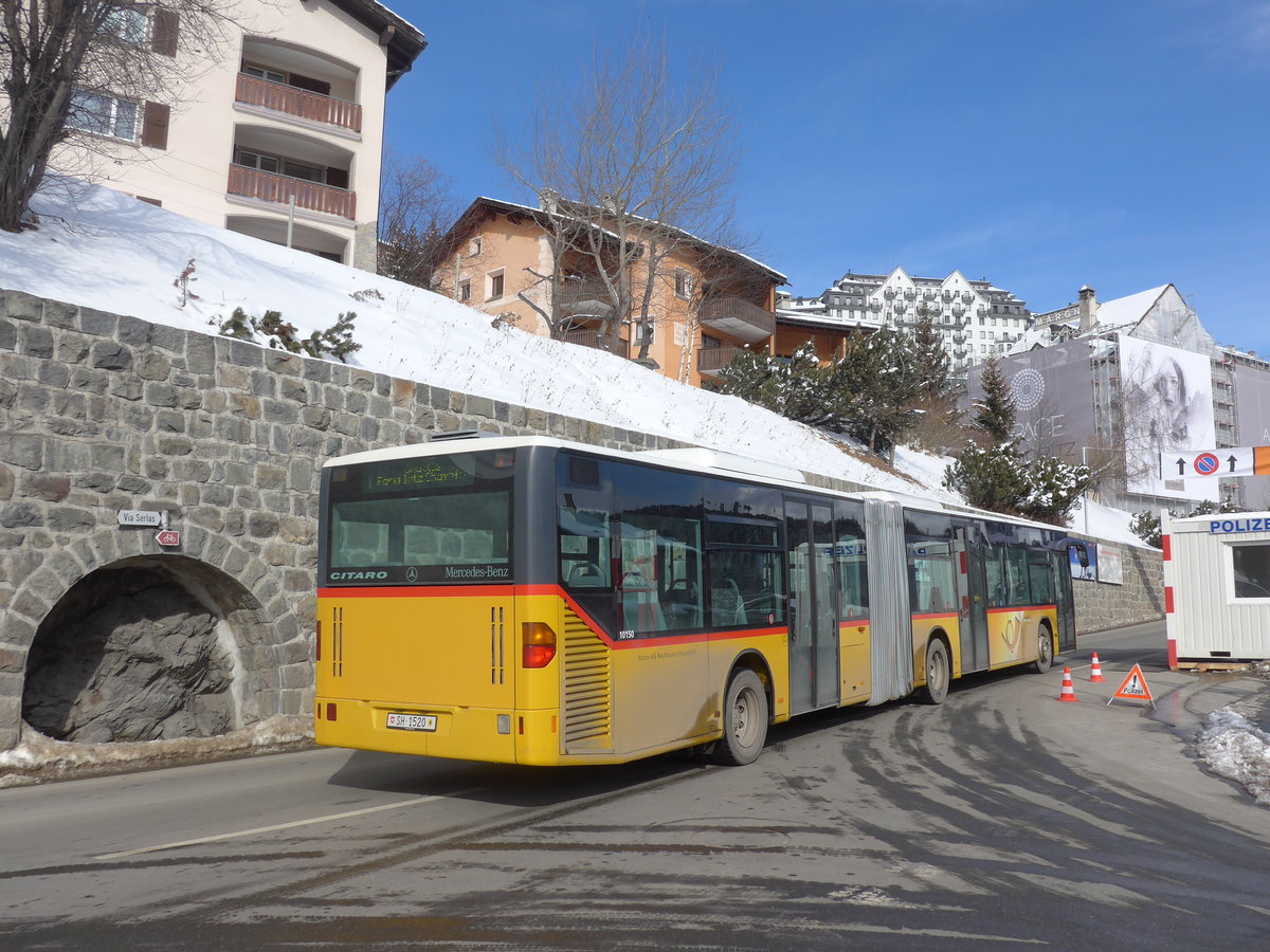 (178'412) - Rattin, Neuhausen - Nr. 20/SH 1520 - Mercedes (ex PostAuto Zrich Nr. 82; ex Eurobus, Arbon Nr. 2) am 9. Februar 2017 beim Bahnhof St. Moritz