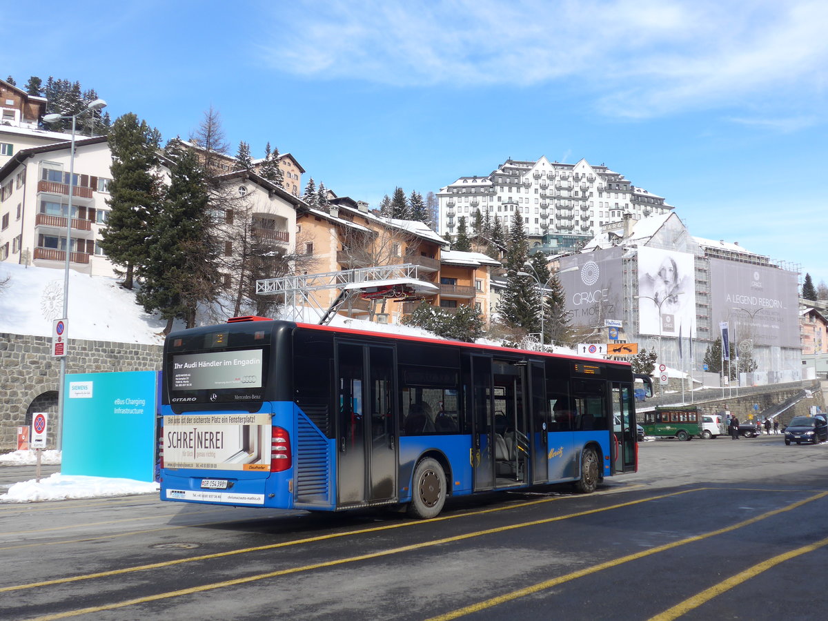 (178'418) - Chrisma, St. Moritz - GR 154'398 - Mercedes am 9. Februar 2017 beim Bahnhof St. Moritz