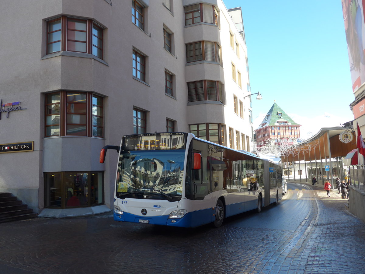 (178'586) - VBL Luzern - Nr. 177/LU 240'539 - Mercedes am 18. Februar 2017 in St. Moritz, Hotel Schweizerhof