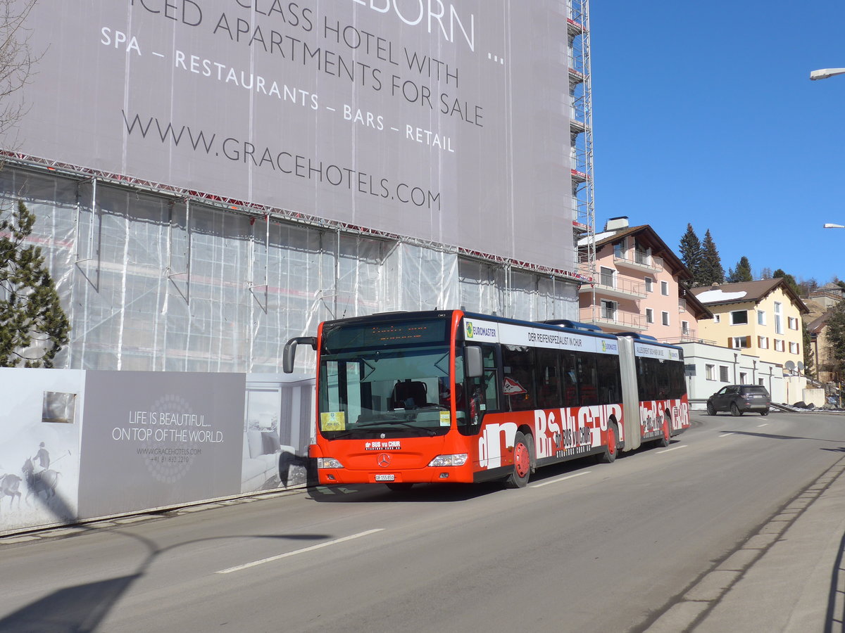 (178'614) - SBC Chur - Nr. 50/GR 155'850 - Mercedes (ex Nr. 91; ex Nr. 50) am 18. Februar 2017 beim Bahnhof St. Moritz