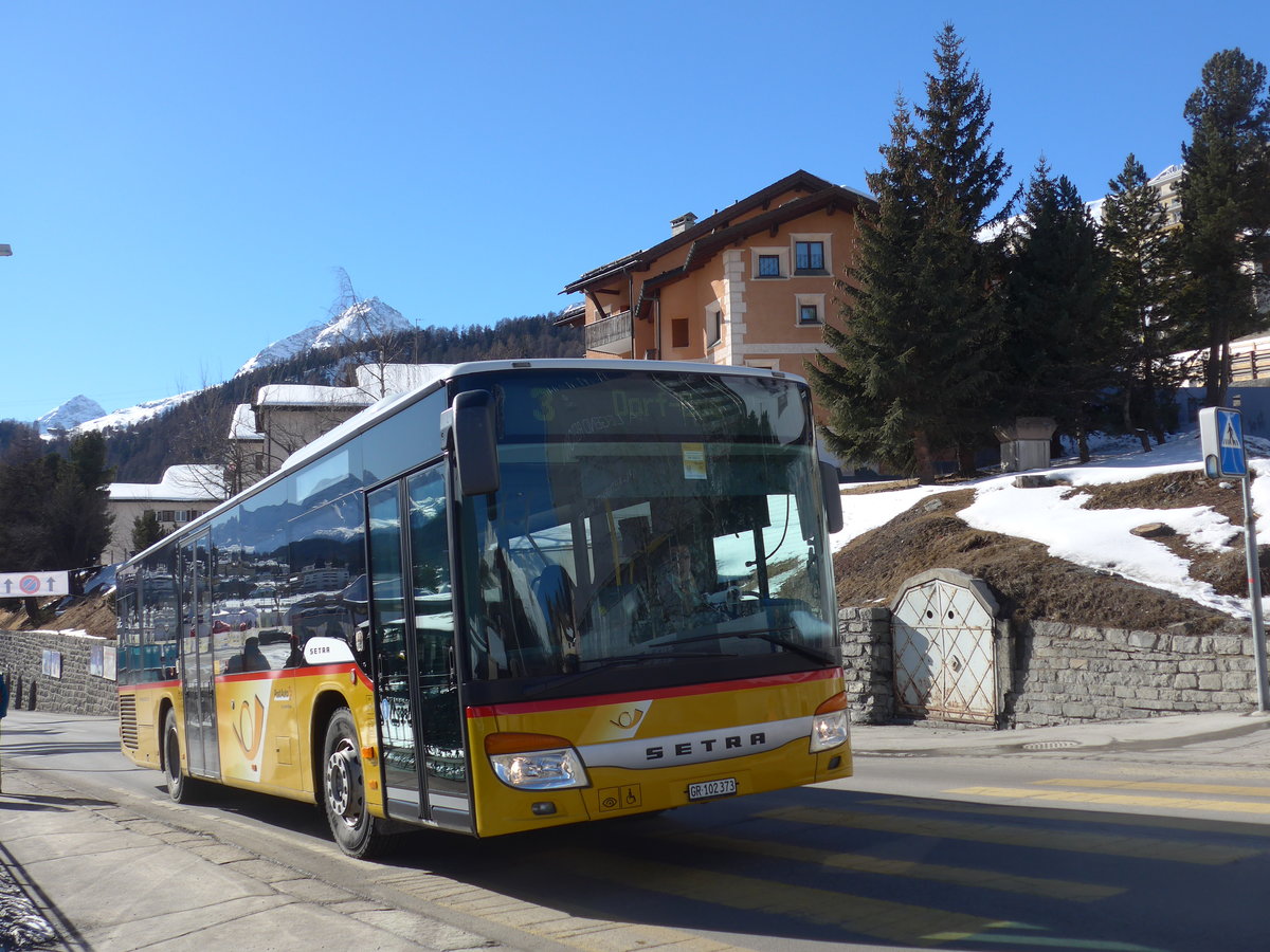(178'641) - PostAuto Graubnden - GR 102'373 - Setra am 18. Februar 2017 beim Bahnhof St. Moritz