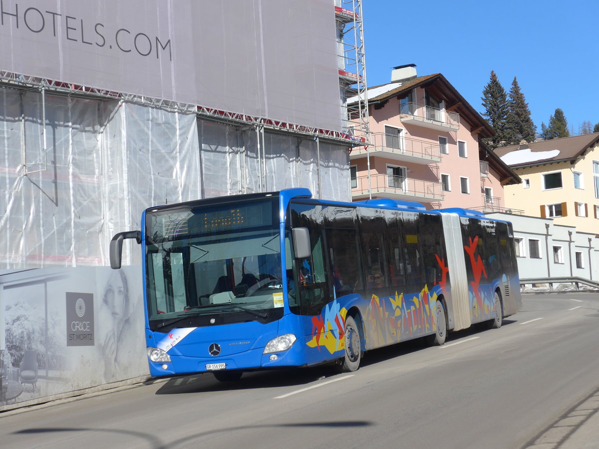(178'644) - SBC Chur - Nr. 95/GR 156'995 - Mercedes am 18. Februar 2017 beim Bahnhof St. Moritz