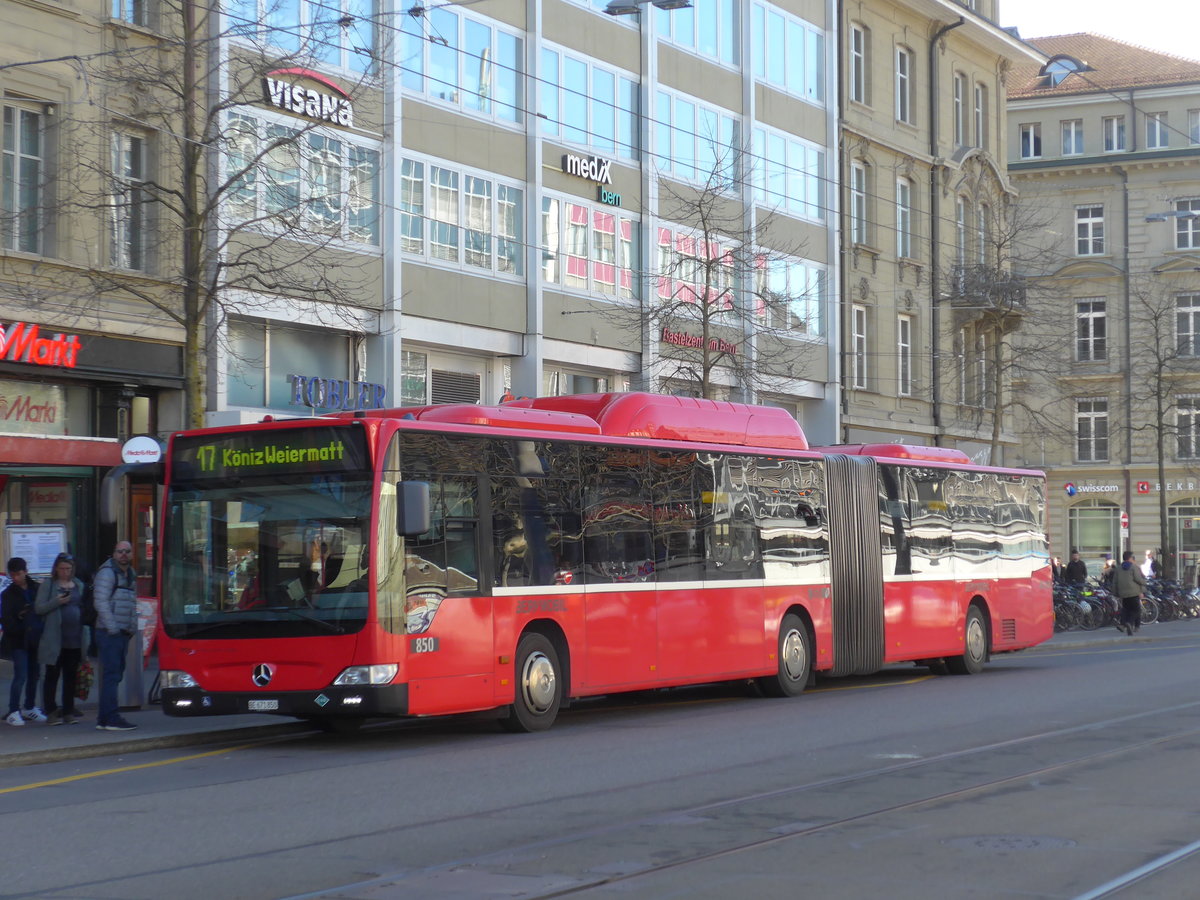 (178'695) - Bernmobil, Bern - Nr. 850/BE 671'850 - Mercedes am 20. Februar 2017 beim Bahnhof Bern