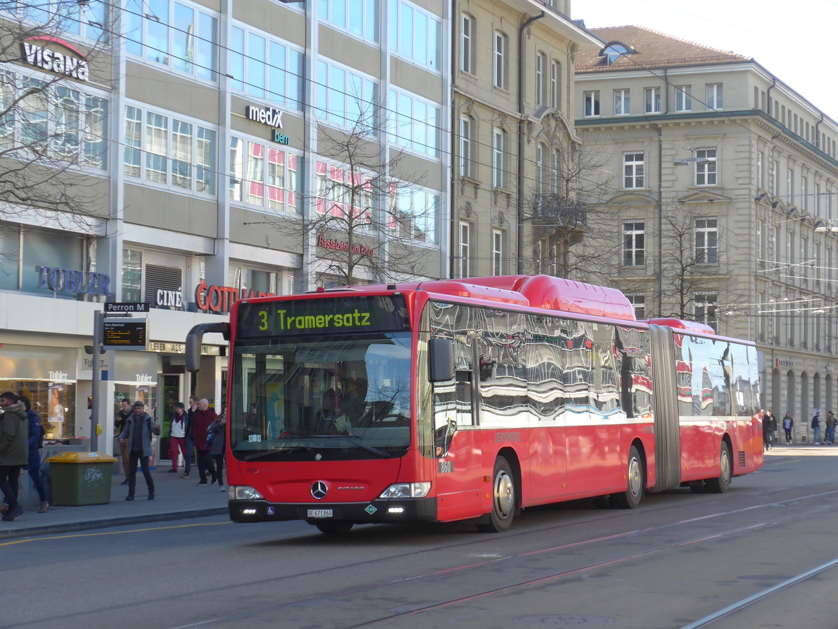(178'701) - Bernmobil, Bern - Nr. 860/BE 671'860 - Mercedes am 20. Februar 2017 beim Bahnhof Bern