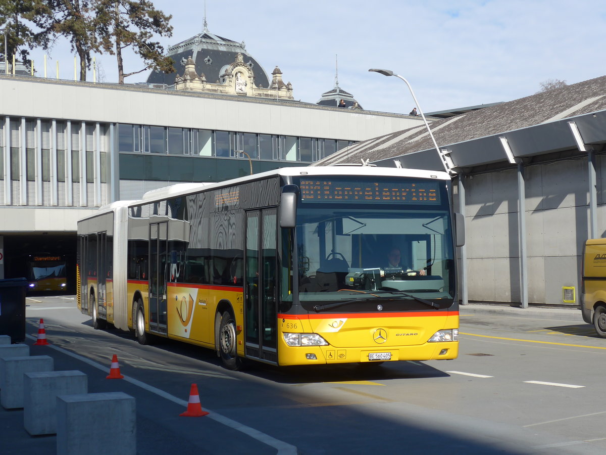(178'714) - PostAuto Bern - Nr. 636/BE 560'405 - Mercedes am 20. Februar 2017 in Bern, Postautostation