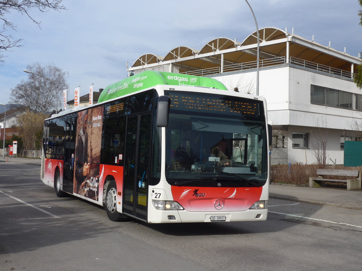 (178'789) - BGU Grenchen - Nr. 27/SO 39'937 - Mercedes am 4. Mrz 2017 beim Bahnhof Grenchen Sd