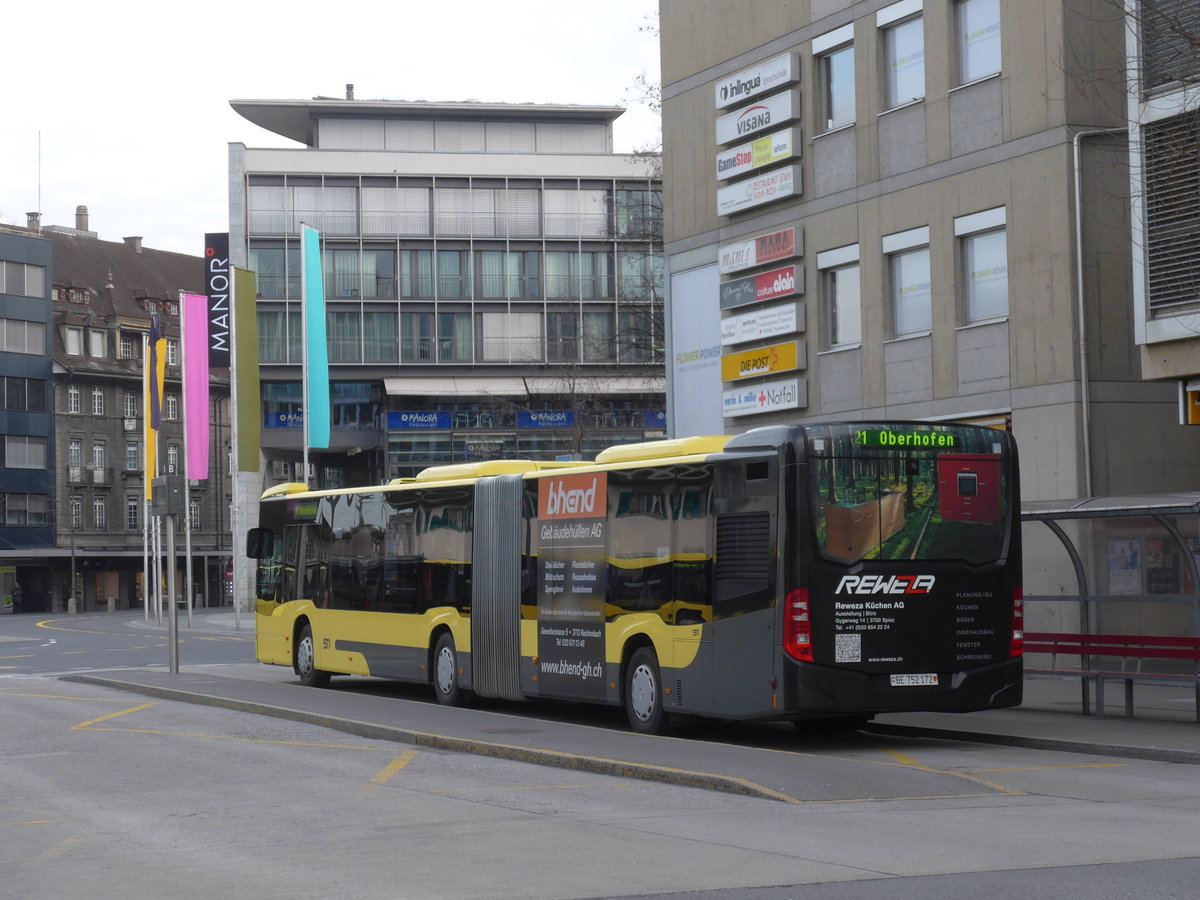 (178'938) - STI Thun - Nr. 172/BE 752'172 - Mercedes am 12. Mrz 2017 beim Bahnhof Thun
