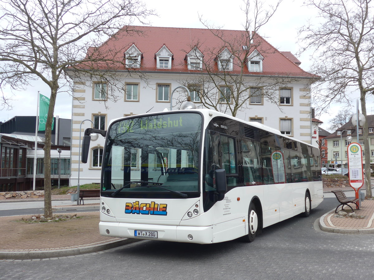 (179'013) - Bchle, Waldshut - WT-X 280 - Van Hool am 20. Mrz 2017 beim Bahnhof Waldshut