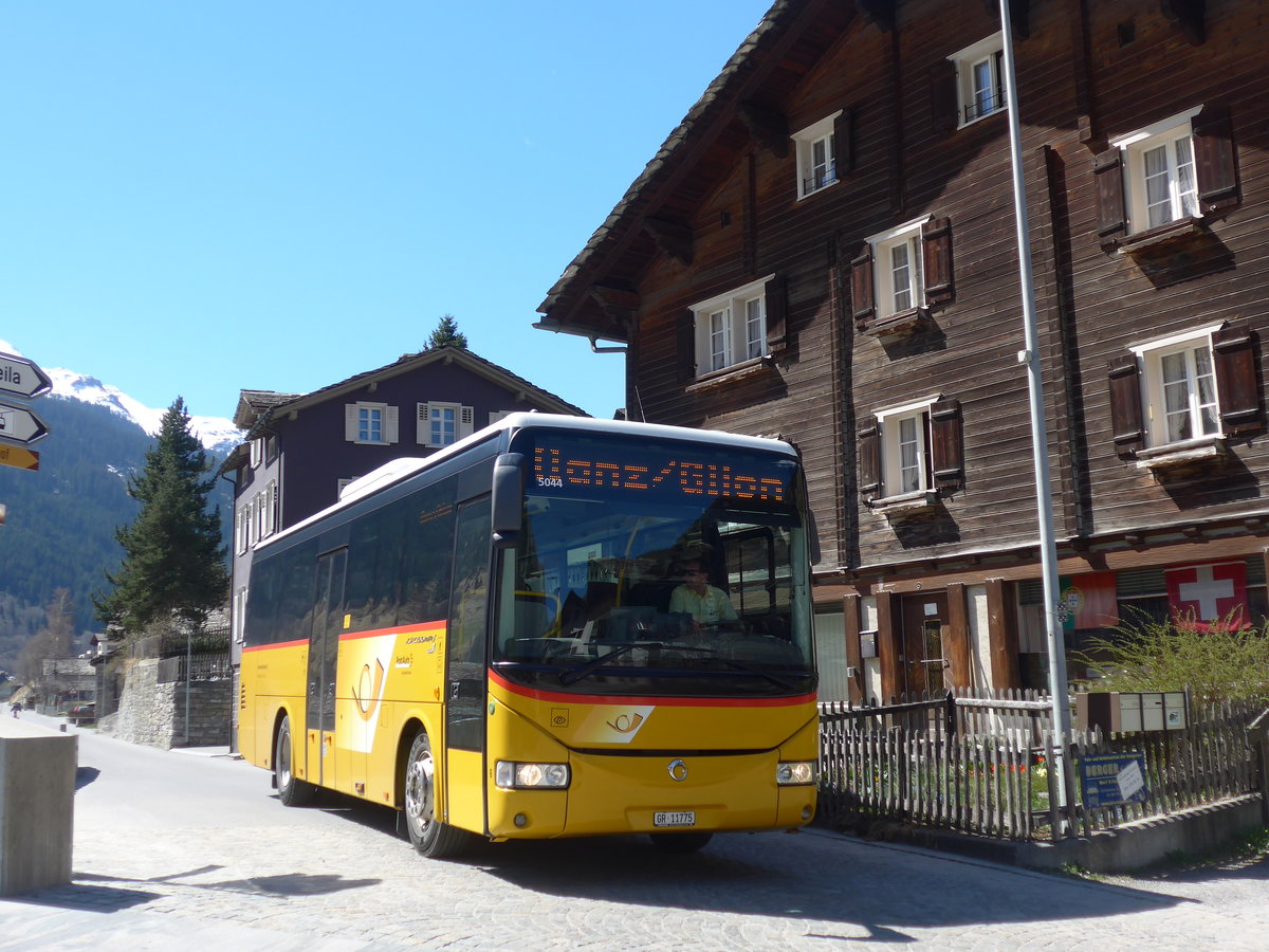 (179'575) - Fontana, Ilanz - Nr. 6/GR 11'775 - Irisbus am 14. April 2017 in Vals, Dorfbrcke