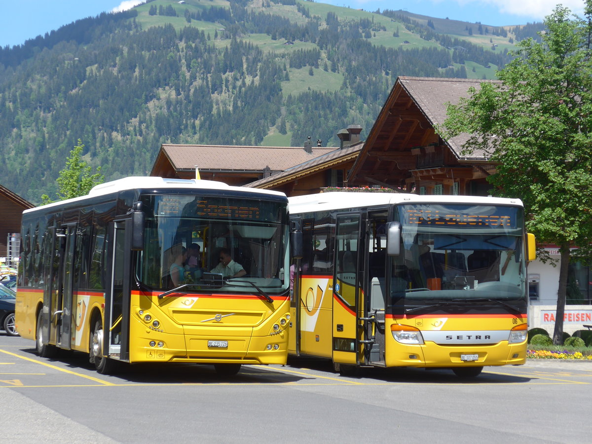 (180'780) - Kbli, Gstaad - BE 235'726 - Volvo am 26. Mai 2017 beim Bahnhof Gstaad