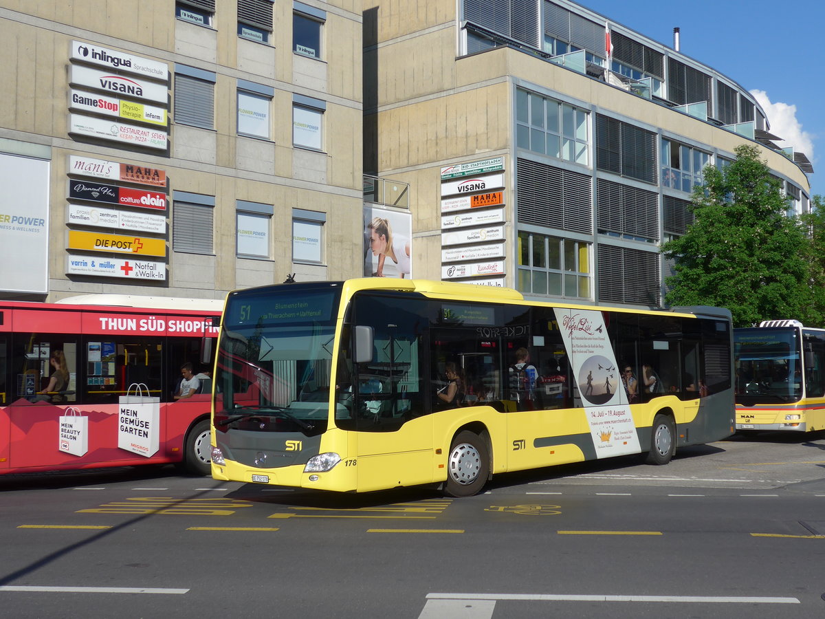 (180'805) - STI Thun - Nr. 178/BE 752'178 - Mercedes am 26. Mai 2017 beim Bahnhof Thun