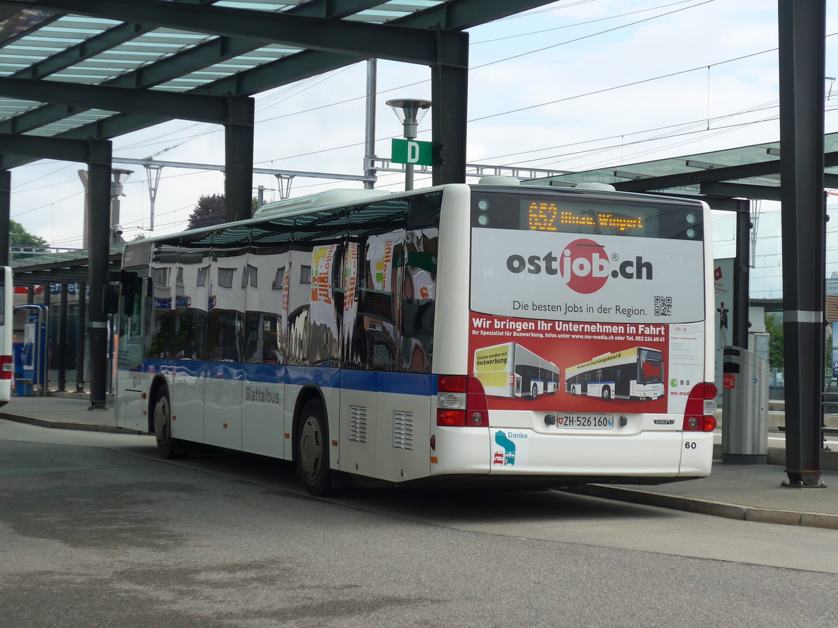 (181'940) - ATE Bus, Effretikon - Nr. 60/ZH 526'160 - MAN am 10. Juli 2017 beim Bahnhof Effretikon
