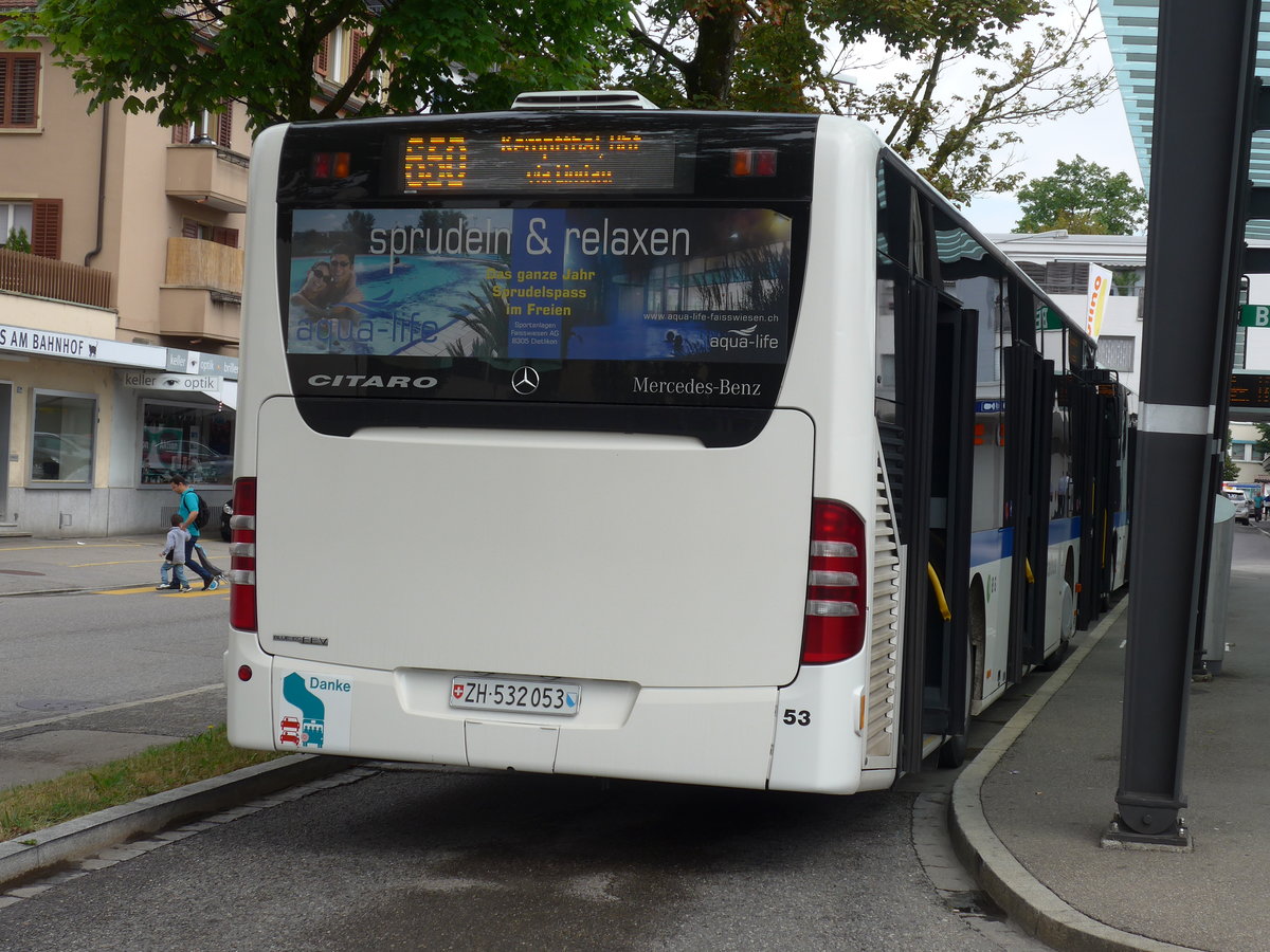 (181'941) - ATE Bus, Effretikon - Nr. 53/ZH 532'053 - Mercedes am 10. Juli 2017 beim Bahnhof Effretikon
